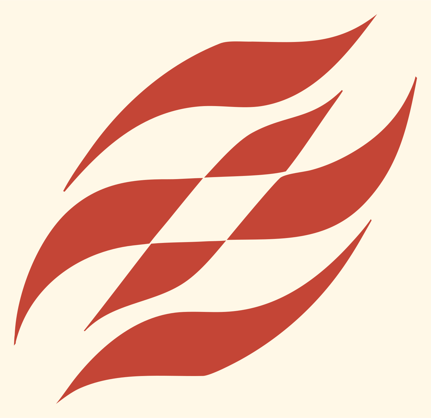 Wavy Checkered Flag Racing Badge #fff8e7/#c44536