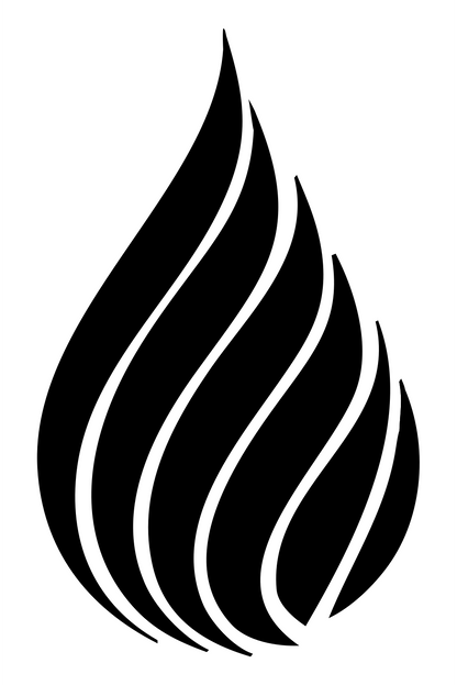 Bold Flame Drop Mark #ffffff/#000000