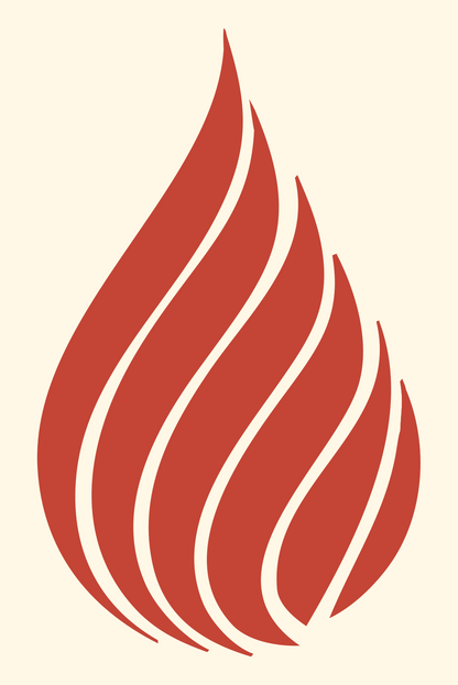 Bold Flame Drop Mark #fff8e7/#c44536