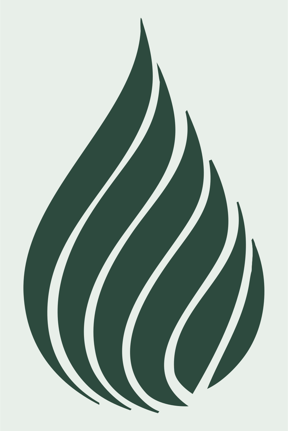 Bold Flame Drop Mark #e8efe9/#2d4a3e