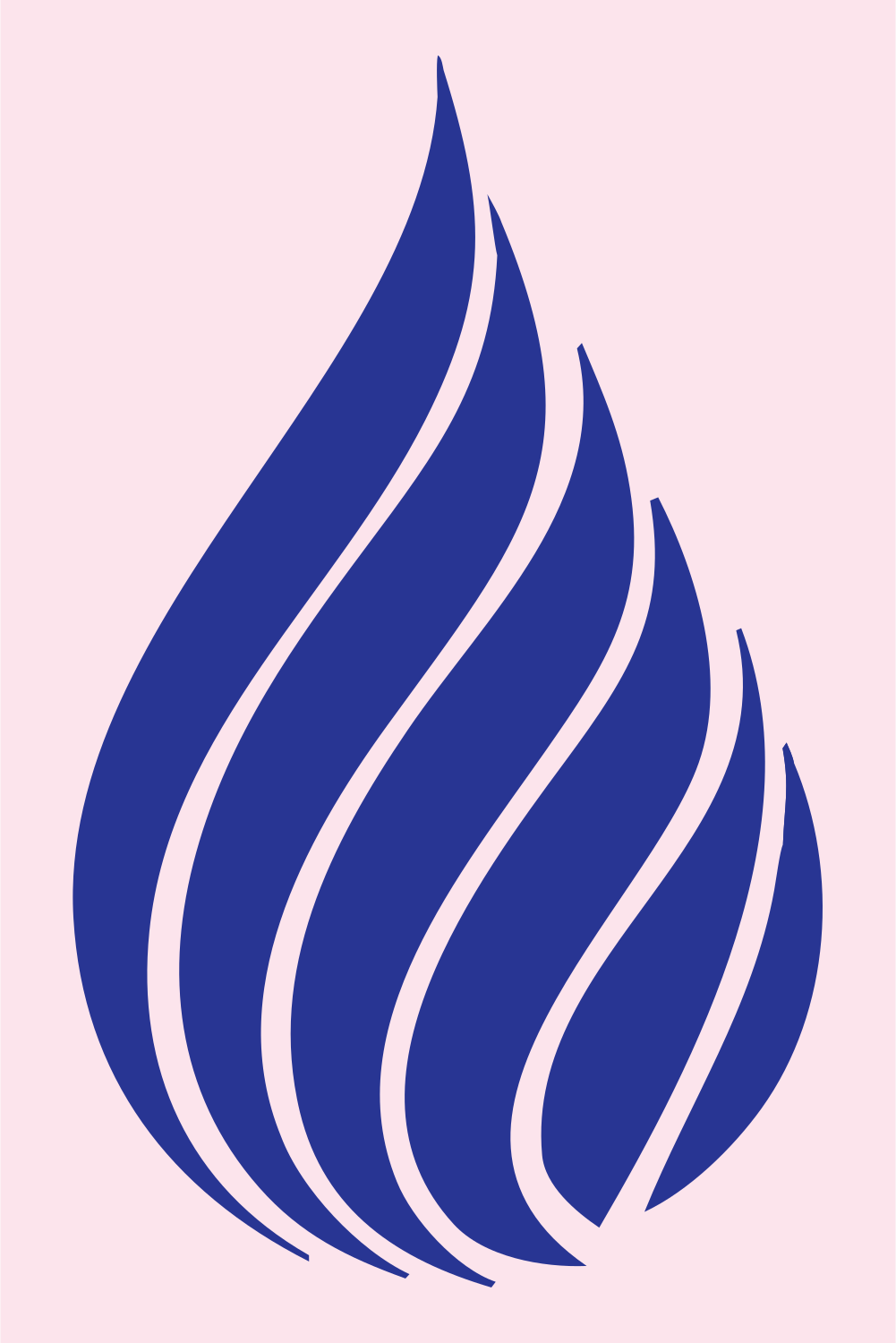 Bold Flame Drop Mark #fce4ec/#283593