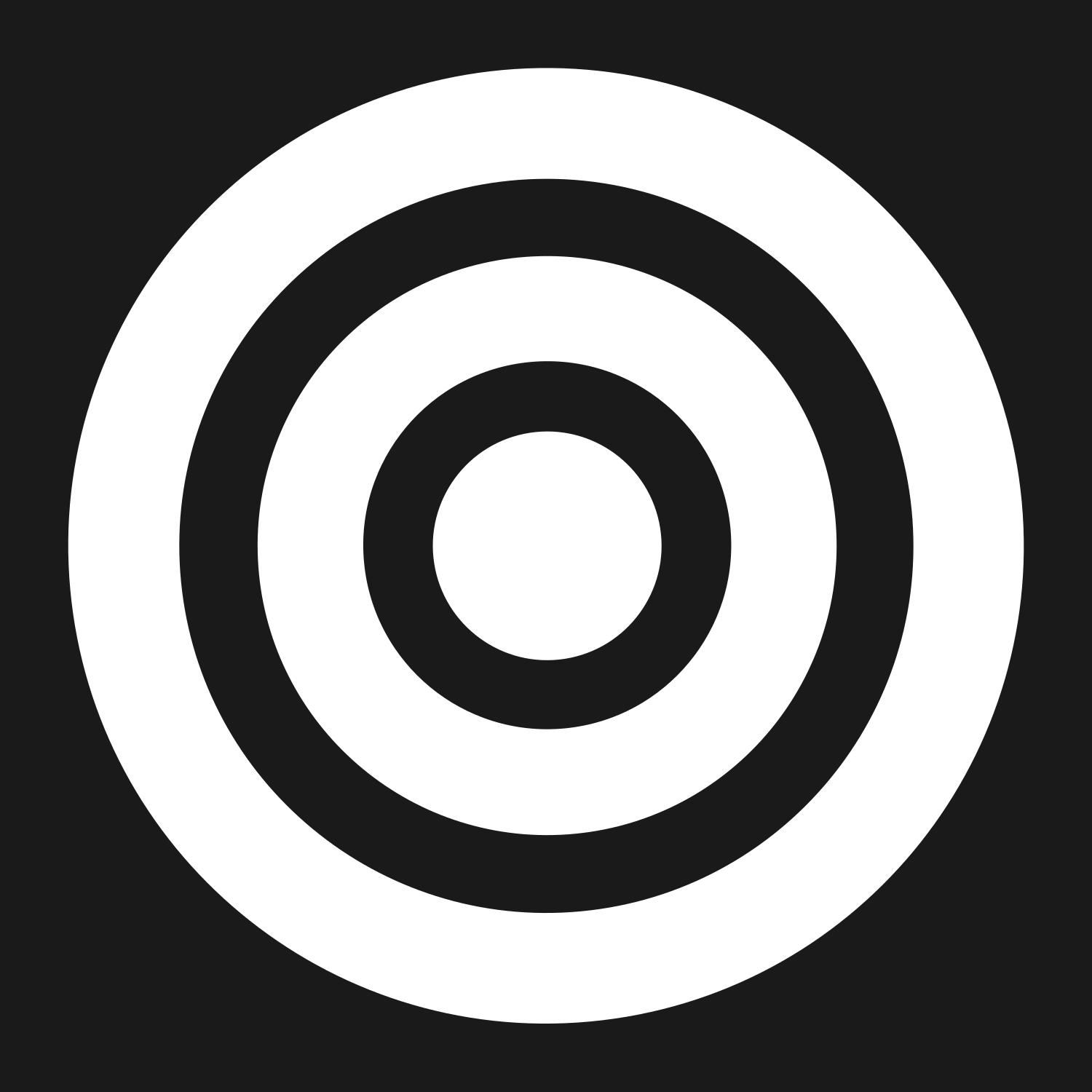 Bold Target Bullseye Mark #1a1a1a/#ffffff
