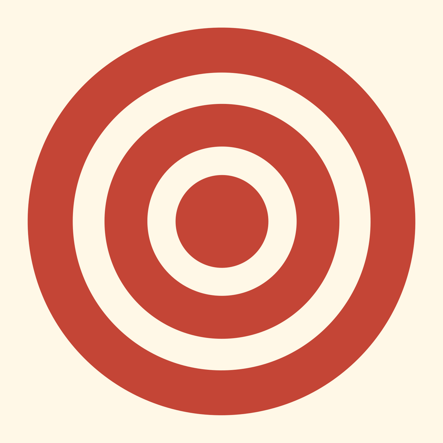 Bold Target Bullseye Mark #fff8e7/#c44536