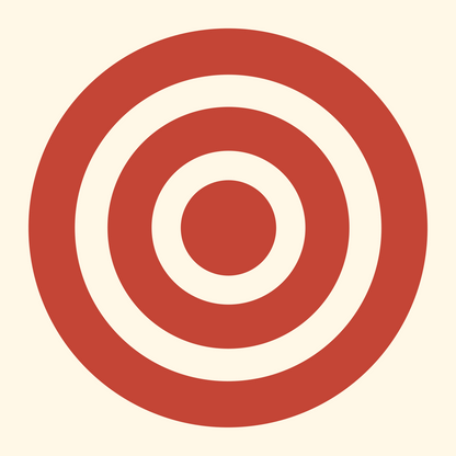 Bold Target Bullseye Mark #fff8e7/#c44536