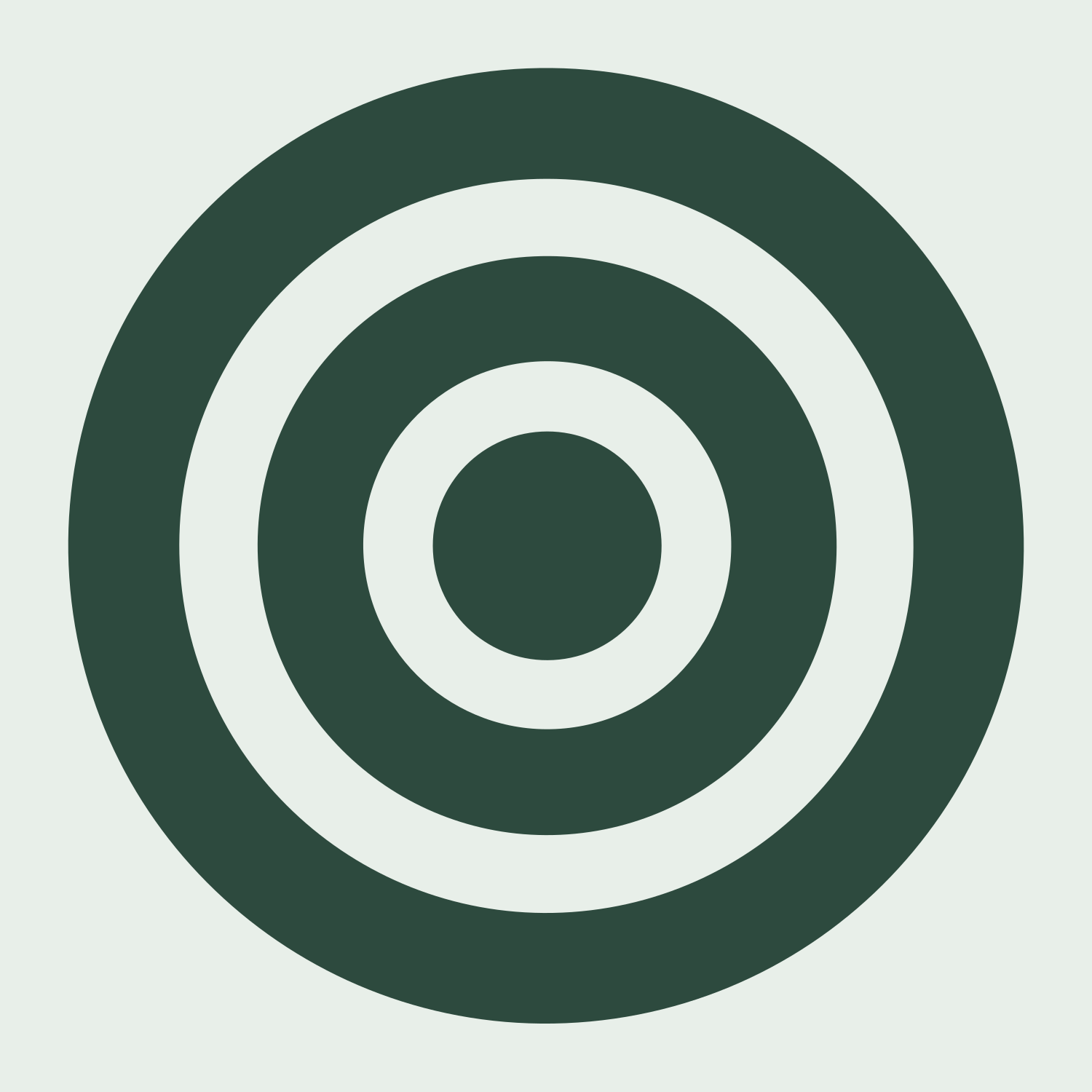 Bold Target Bullseye Mark #e8efe9/#2d4a3e