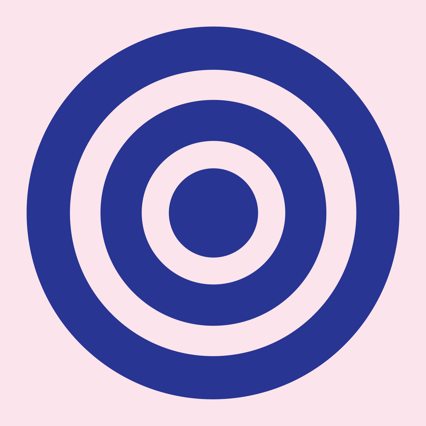 Bold Target Bullseye Mark #fce4ec/#283593