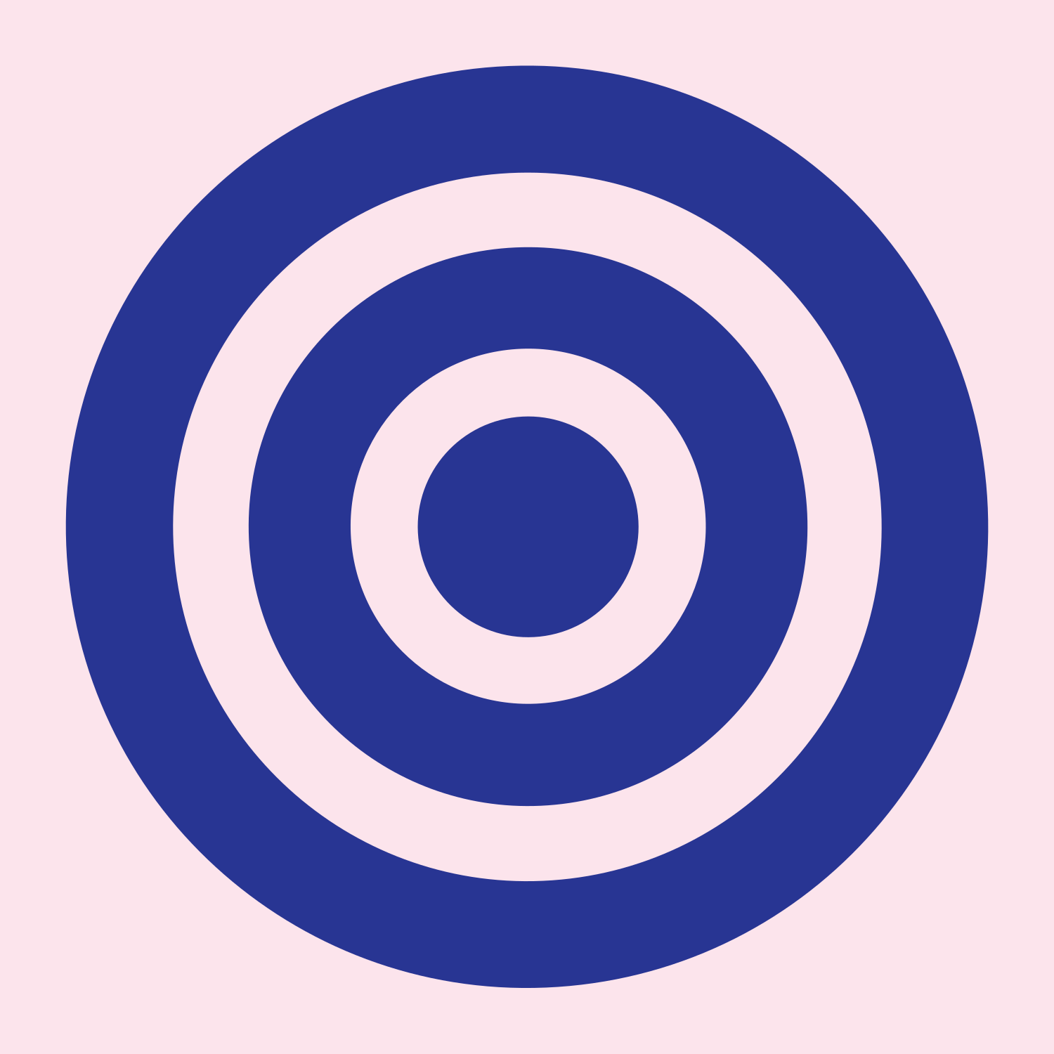 Bold Target Bullseye Mark #fce4ec/#283593