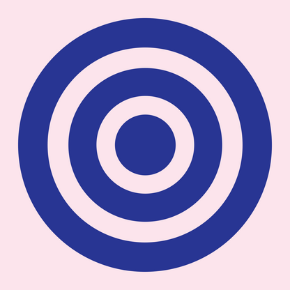 Bold Target Bullseye Mark #fce4ec/#283593