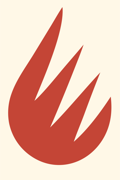 Bold Fire Flame Icon #fff8e7/#c44536