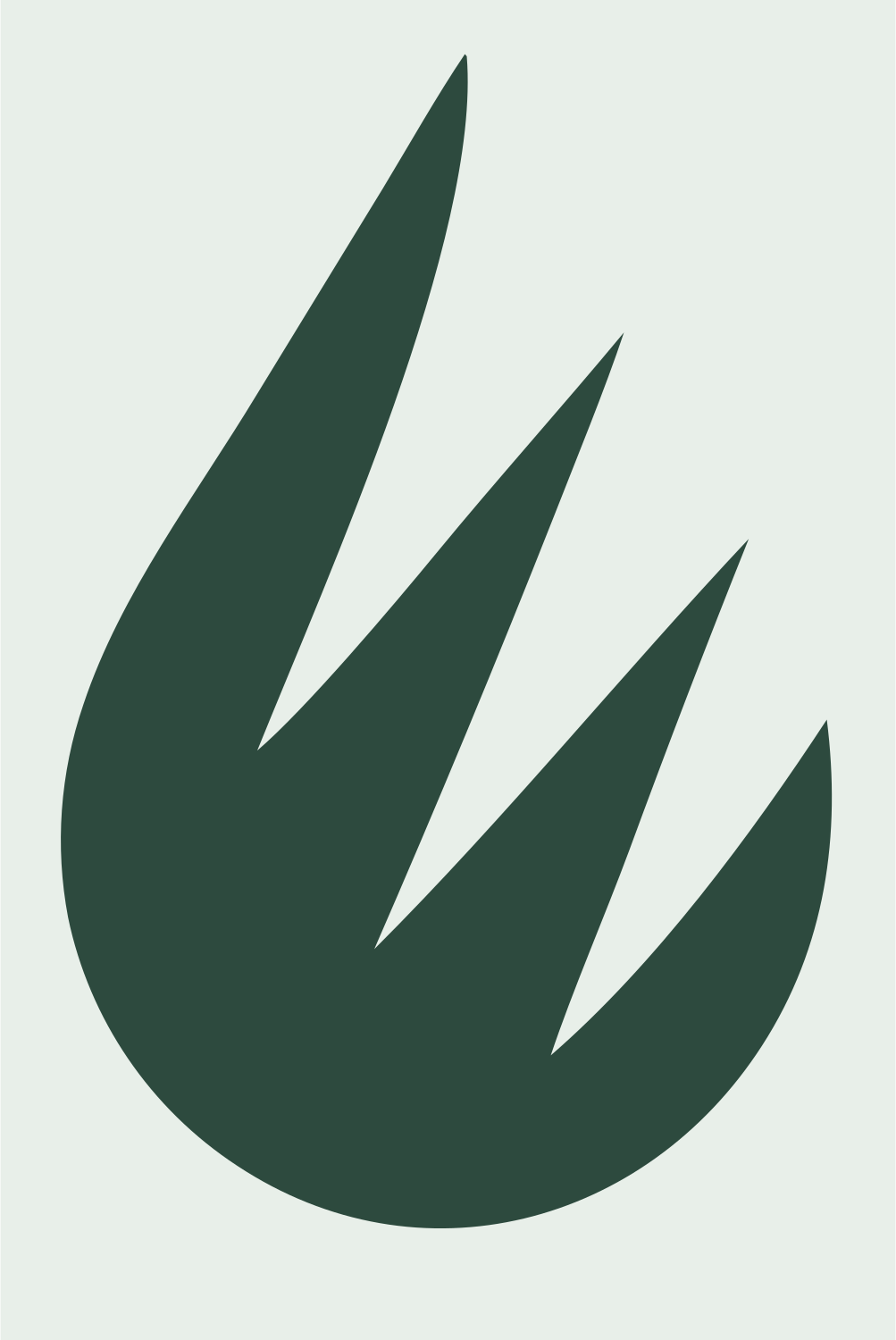 Bold Fire Flame Icon #e8efe9/#2d4a3e