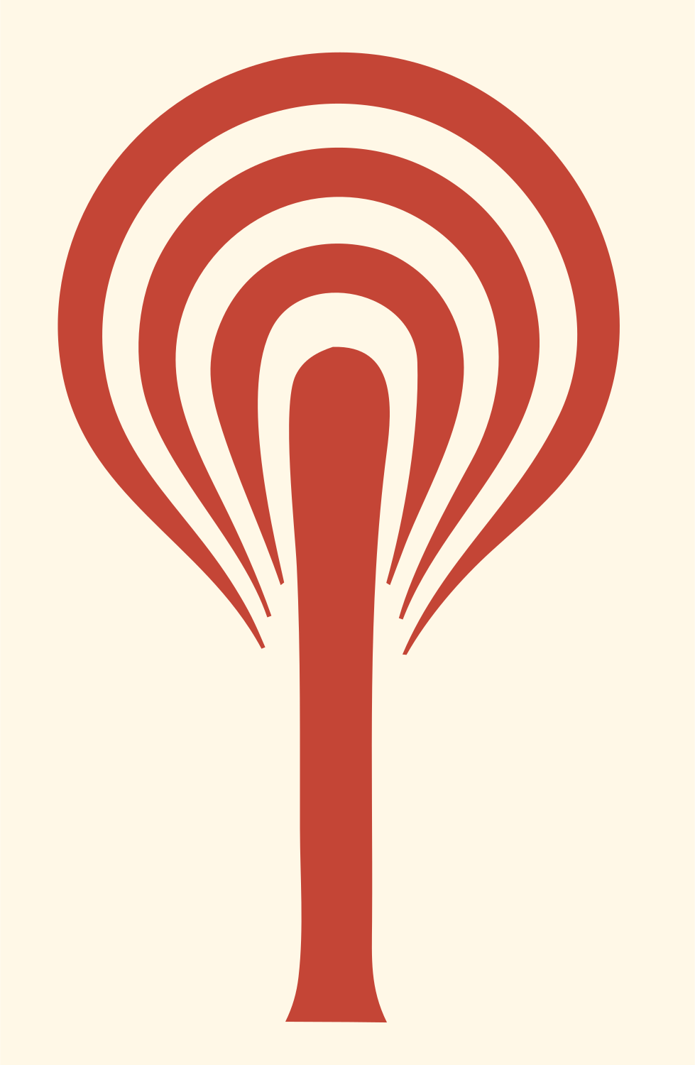 Bold Signal Tree Emblem #fff8e7/#c44536