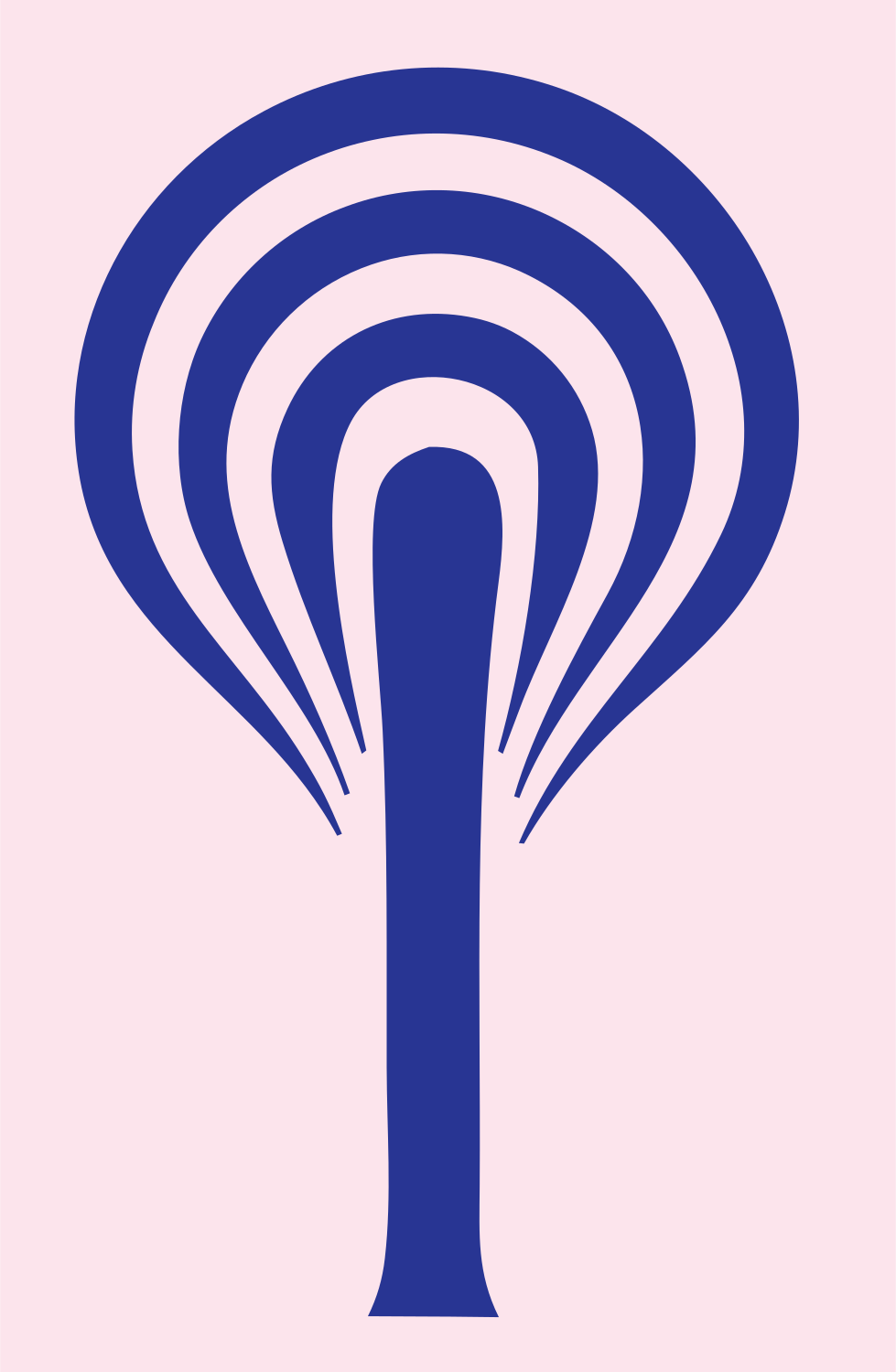Bold Signal Tree Emblem #fce4ec/#283593