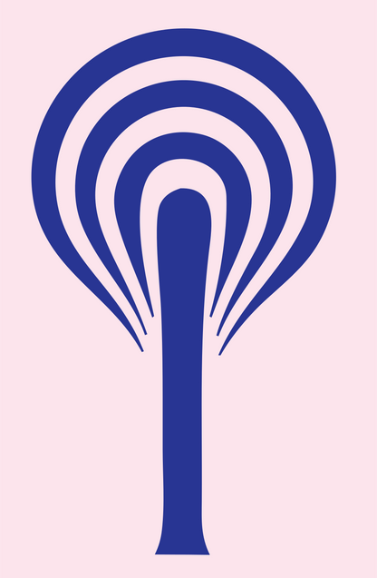 Bold Signal Tree Emblem #fce4ec/#283593