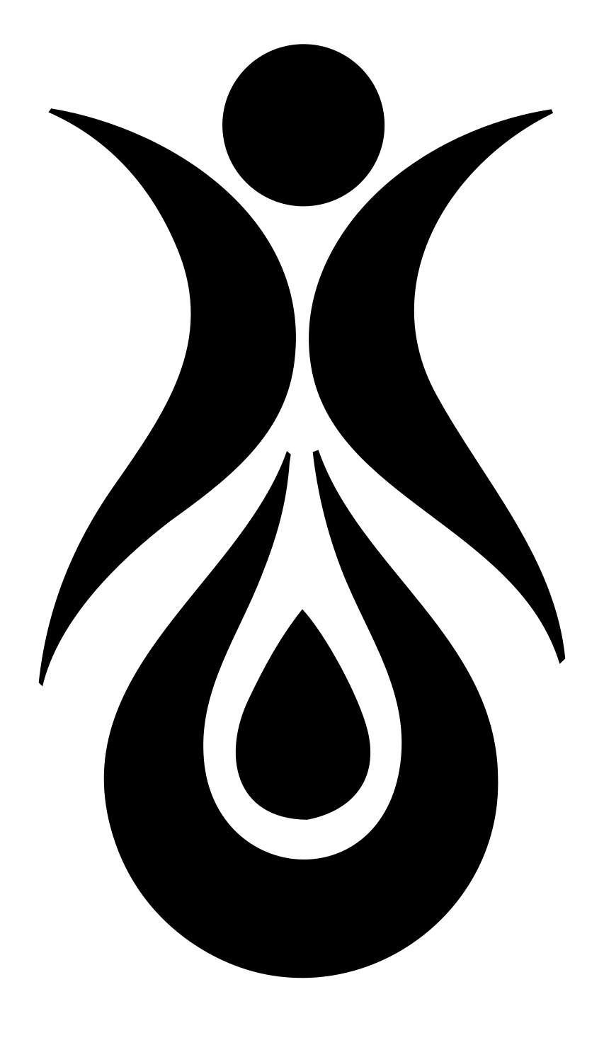 Human Figure Drop Logo #ffffff/#000000