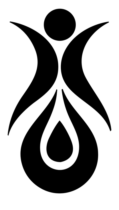 Human Figure Drop Logo #ffffff/#000000