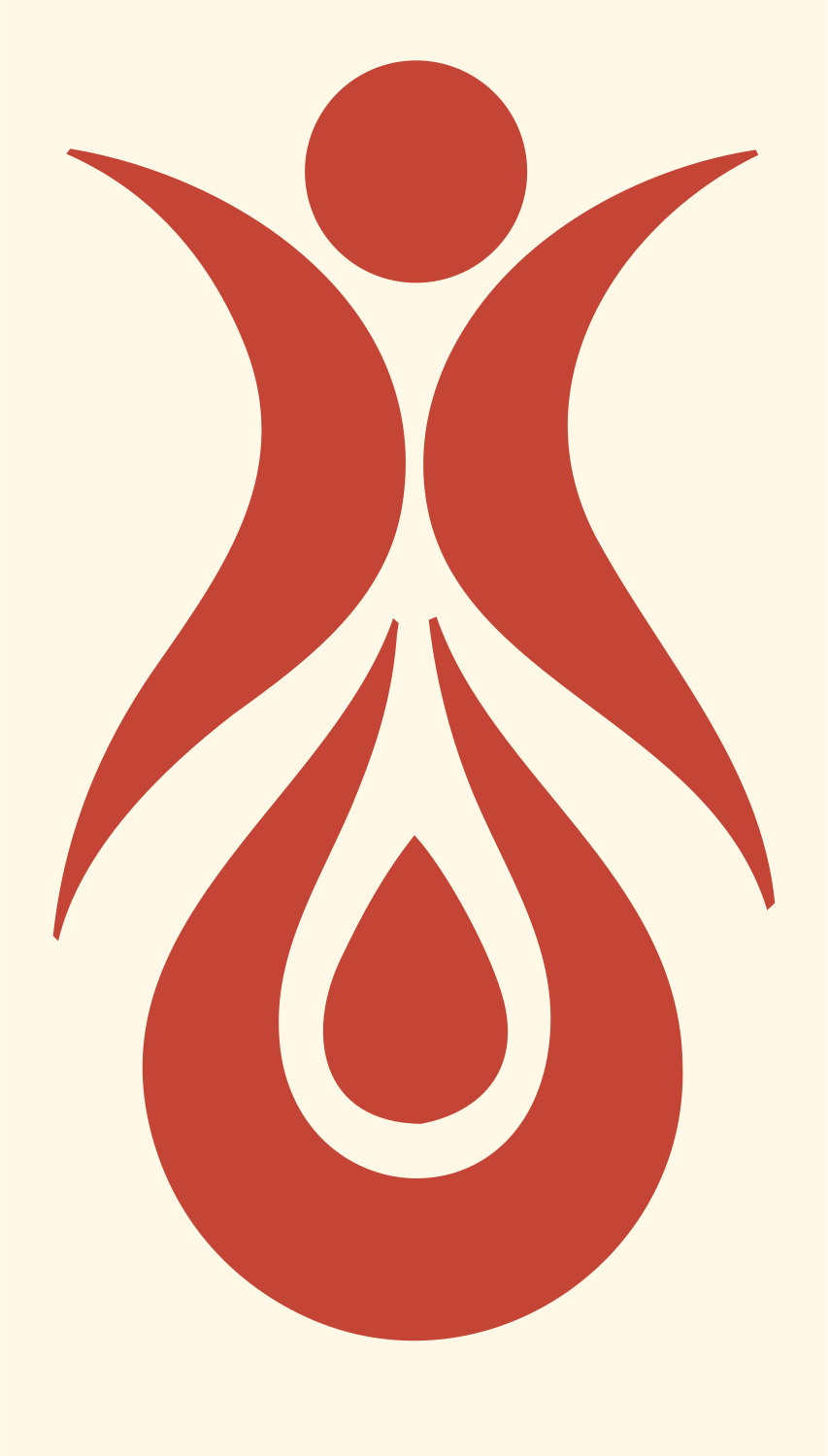 Human Figure Drop Logo #fff8e7/#c44536