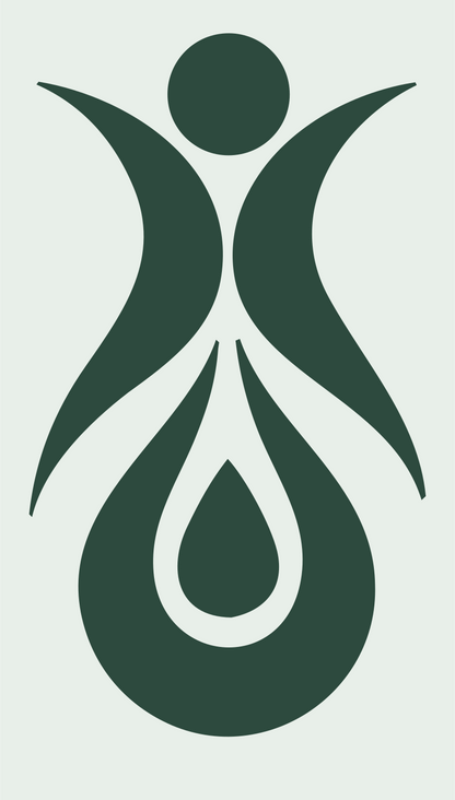 Human Figure Drop Logo #e8efe9/#2d4a3e