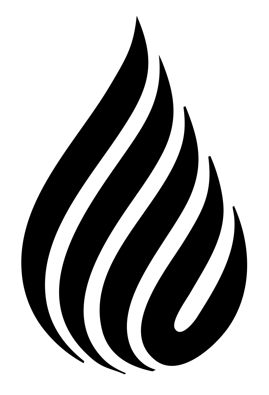 Striped Flame Droplet Badge #ffffff/#000000