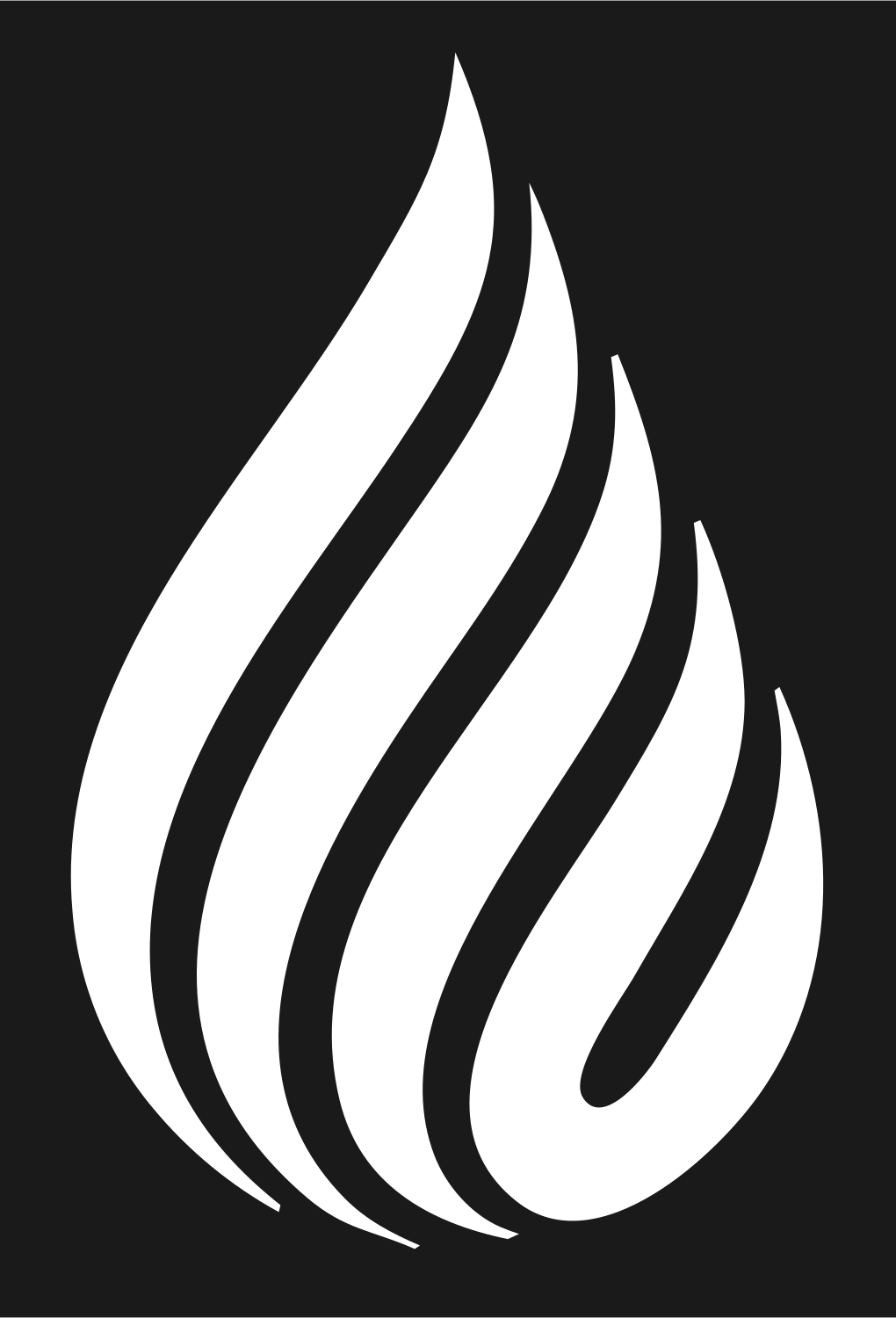 Striped Flame Droplet Badge #1a1a1a/#ffffff