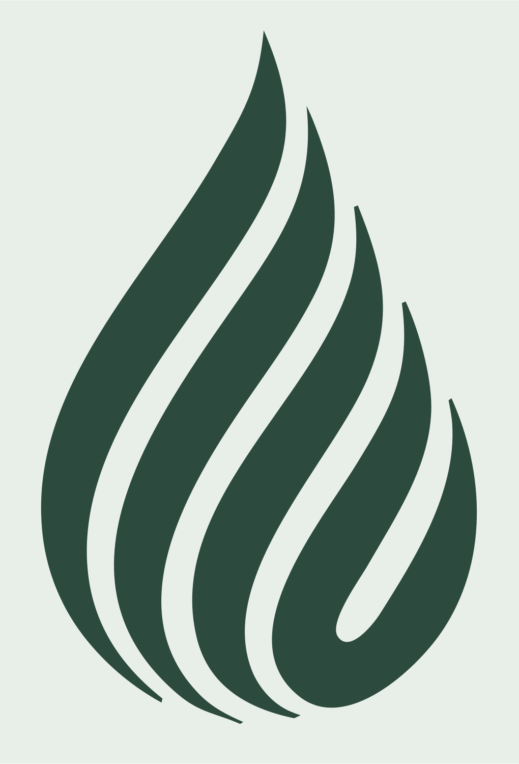 Striped Flame Droplet Badge #e8efe9/#2d4a3e