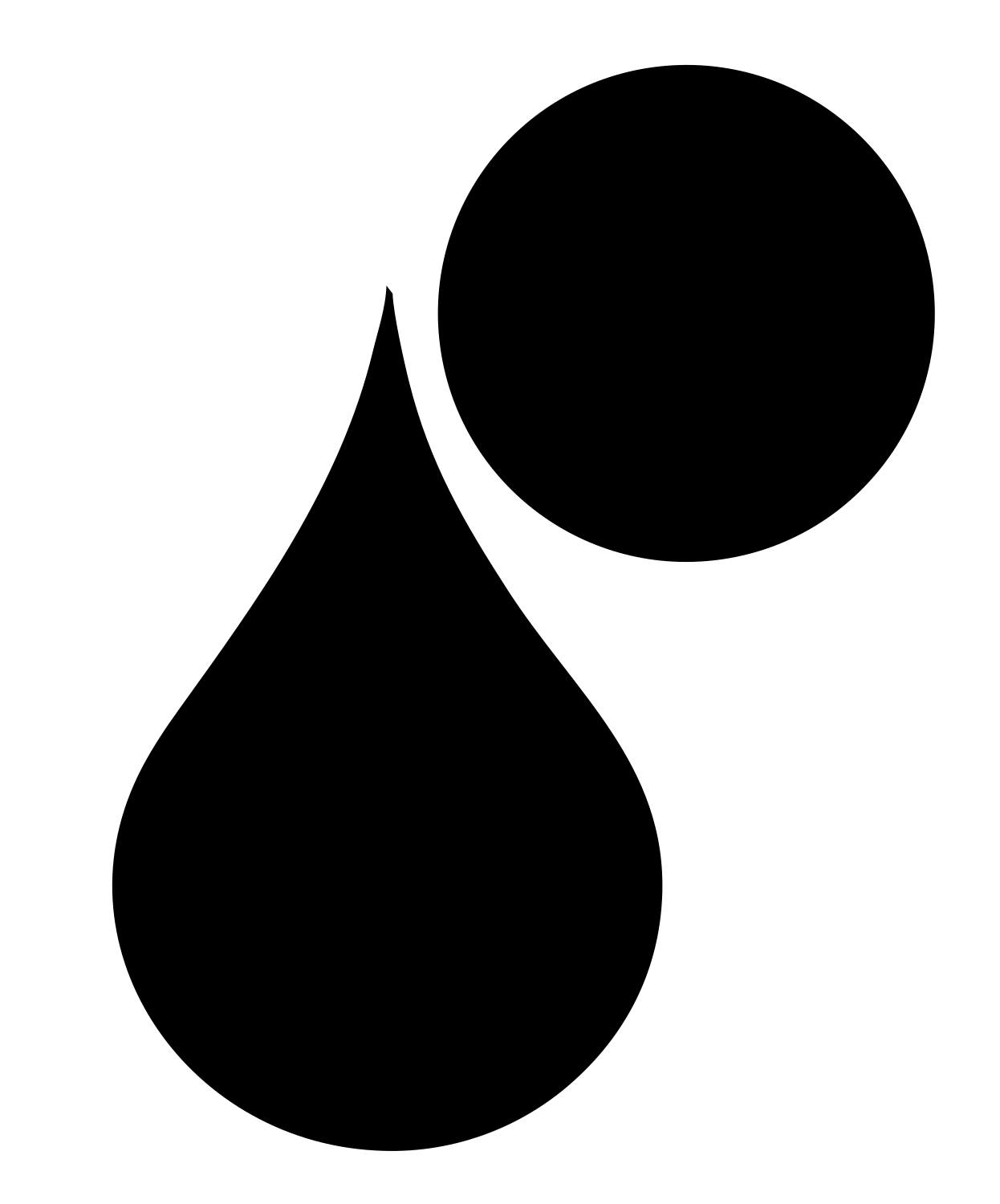 Raindrop Circle Drop Badge #ffffff/#000000