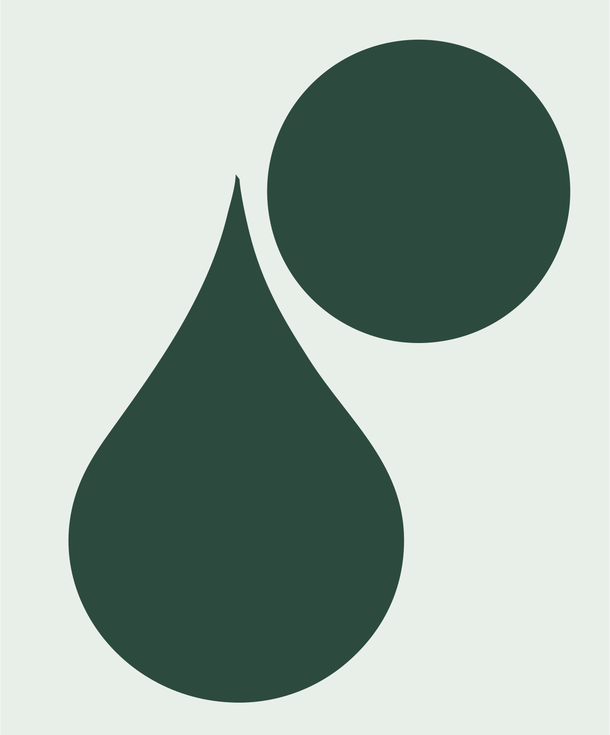 Raindrop Circle Drop Badge #e8efe9/#2d4a3e