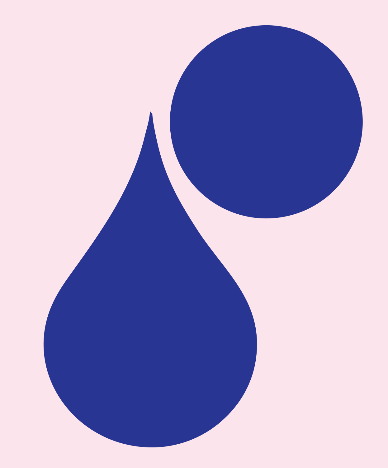 Raindrop Circle Drop Badge #fce4ec/#283593