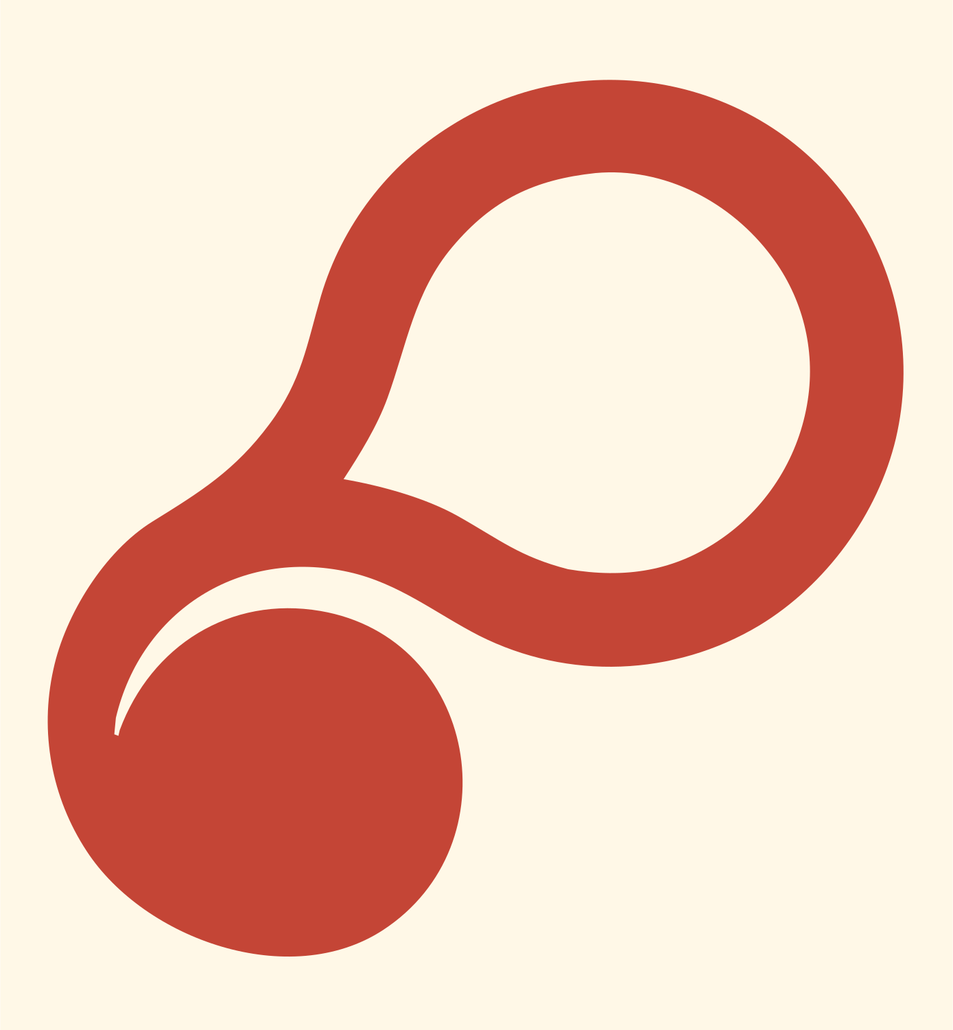 Monoline Loop Drop Mark #fff8e7/#c44536