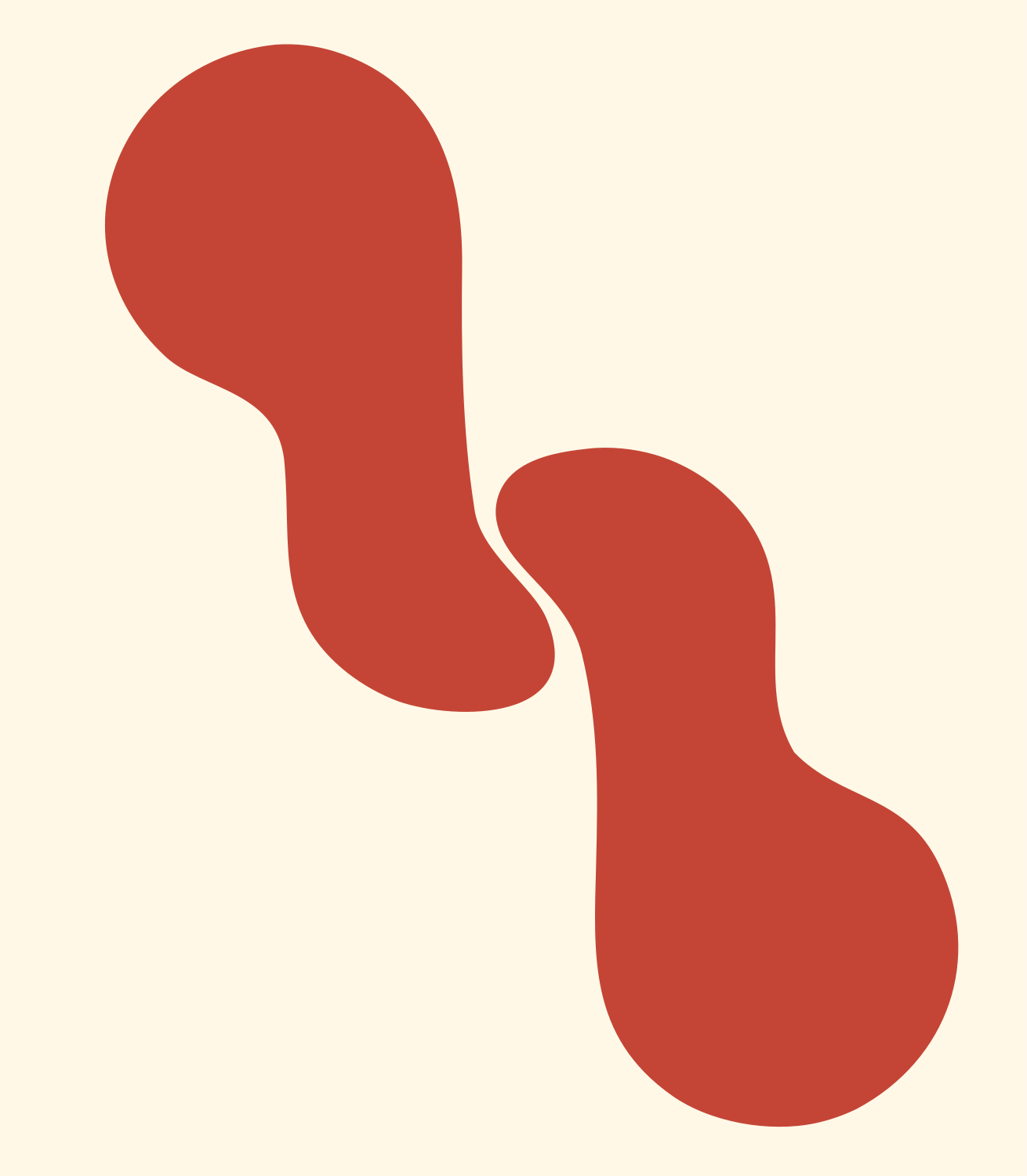 Linked Double Drop Logo #fff8e7/#c44536