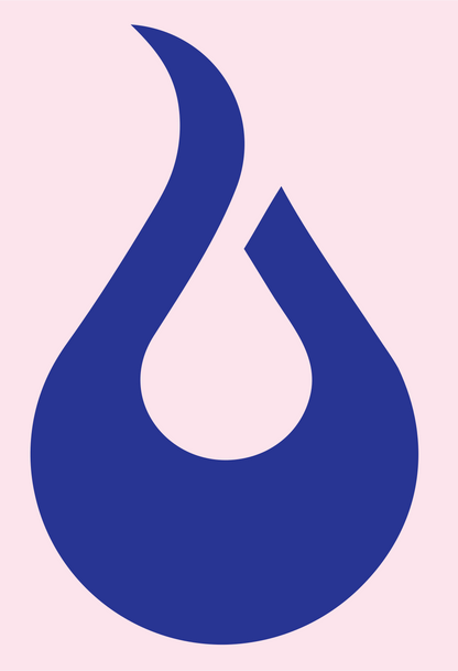Negative Space Flame Drop Logo #fce4ec/#283593
