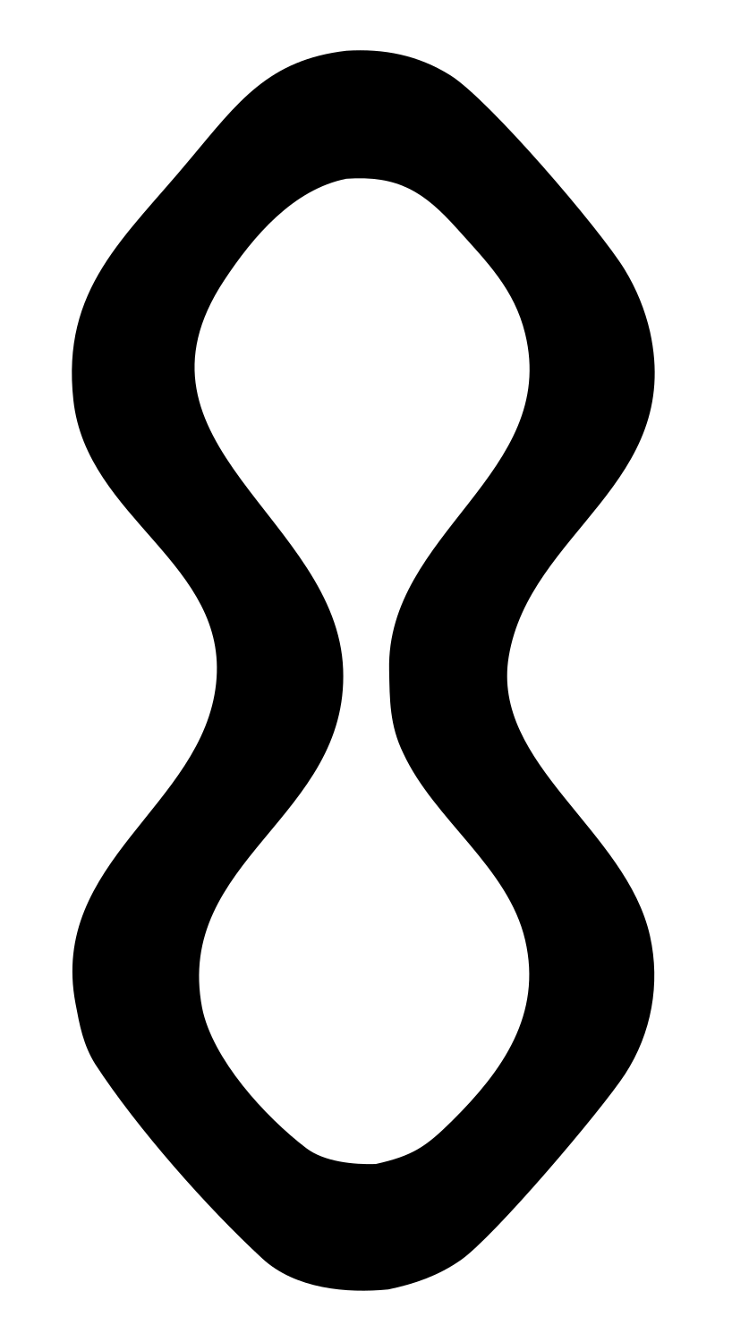 Monoline Figure Eight Drop Icon #ffffff/#000000