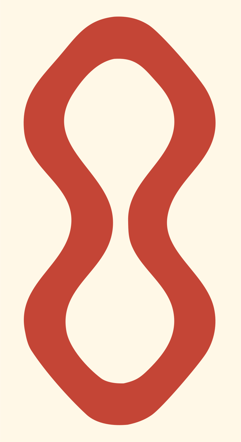 Monoline Figure Eight Drop Icon #fff8e7/#c44536
