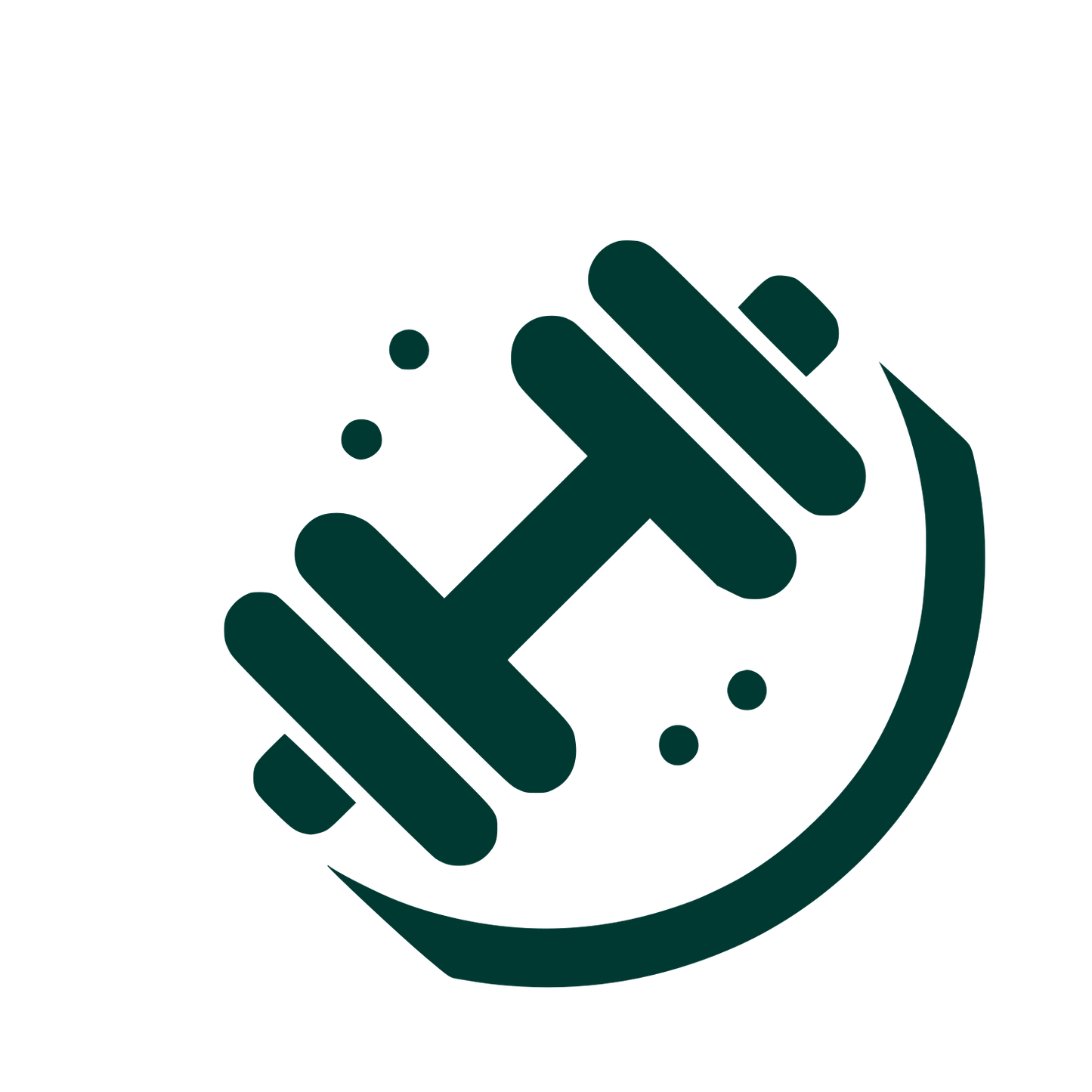 Fitness Barbell Logo #003932
