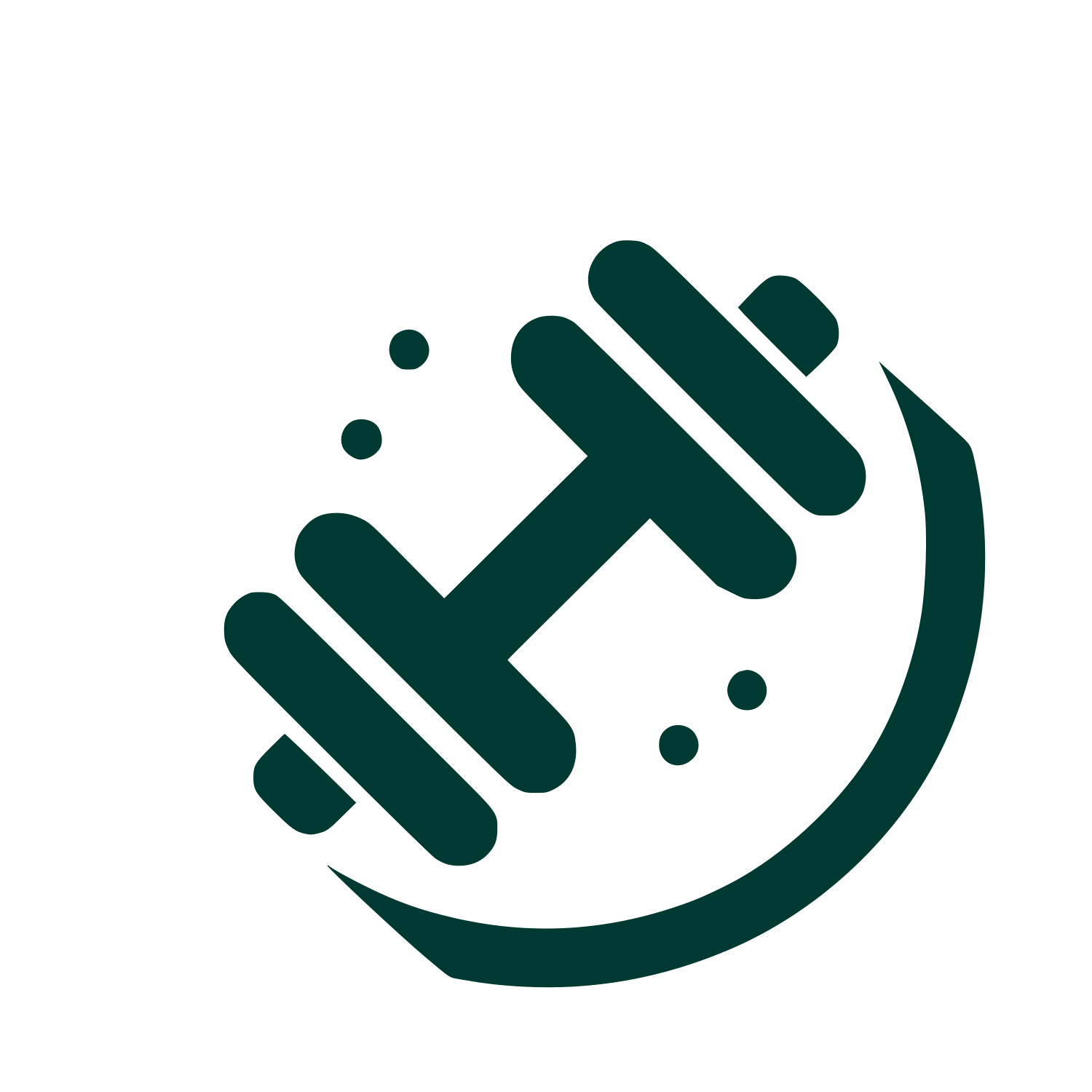 Fitness Barbell Logo #003932
