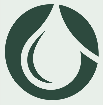 Negative Space Water Drop Circle Mark #e8efe9/#2d4a3e