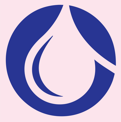 Negative Space Water Drop Circle Mark #fce4ec/#283593