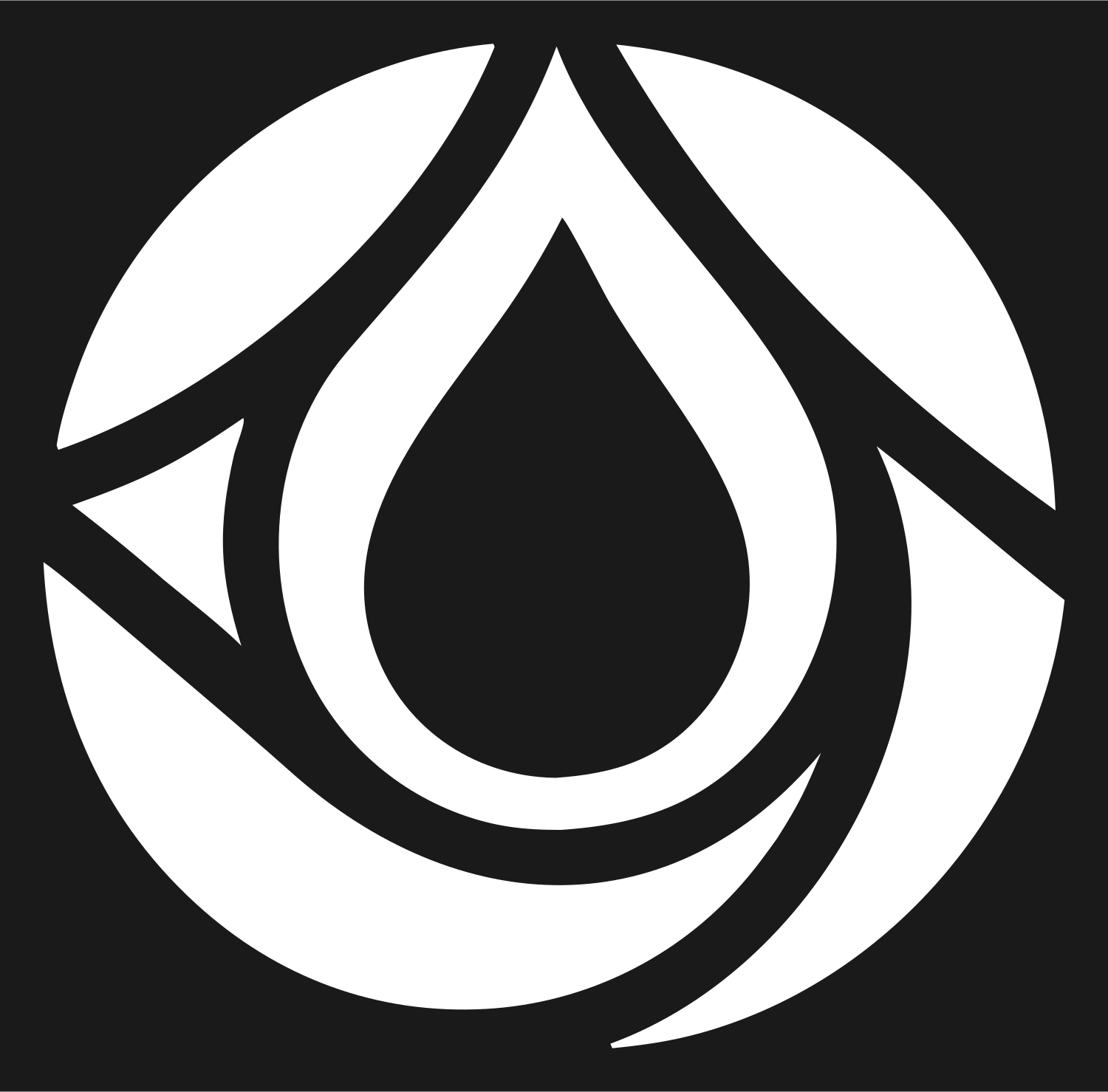 Rotating Arrow Drop Emblem #1a1a1a/#ffffff