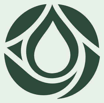 Rotating Arrow Drop Emblem #e8efe9/#2d4a3e