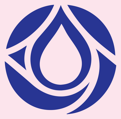 Rotating Arrow Drop Emblem #fce4ec/#283593
