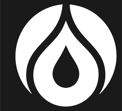 Negative Space Drop Globe Icon #1a1a1a/#ffffff