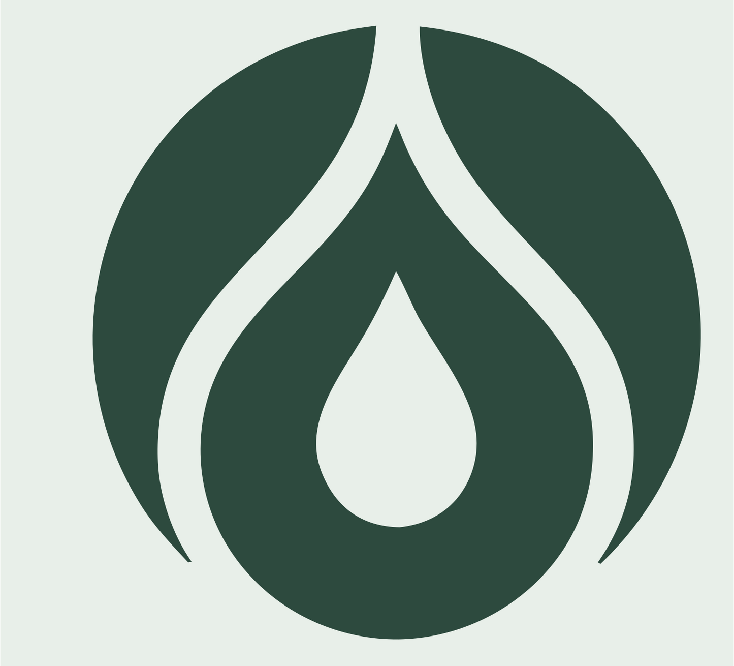 Negative Space Drop Globe Icon #e8efe9/#2d4a3e