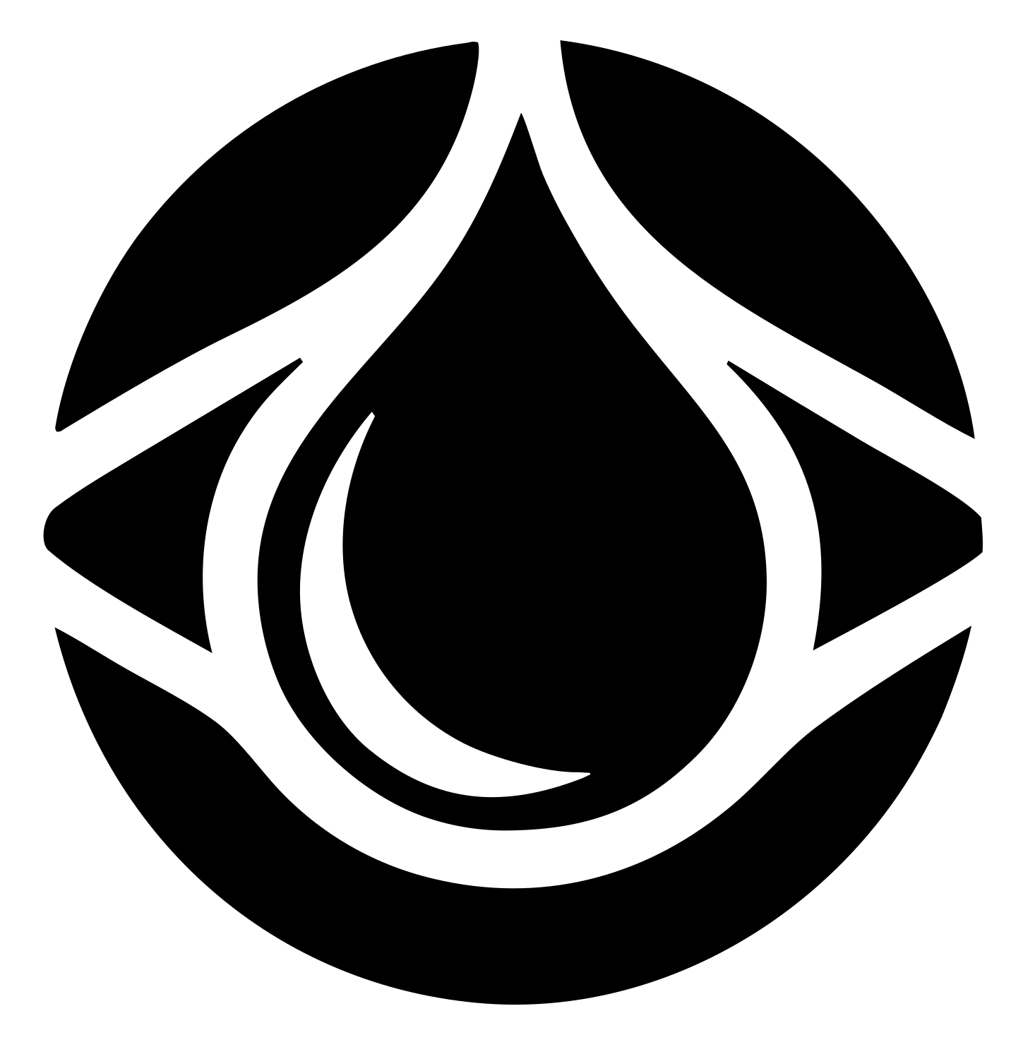 Negative Space Drop Circle Crest #ffffff/#000000
