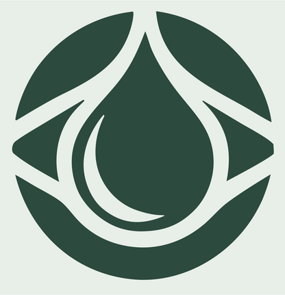 Negative Space Drop Circle Crest #e8efe9/#2d4a3e