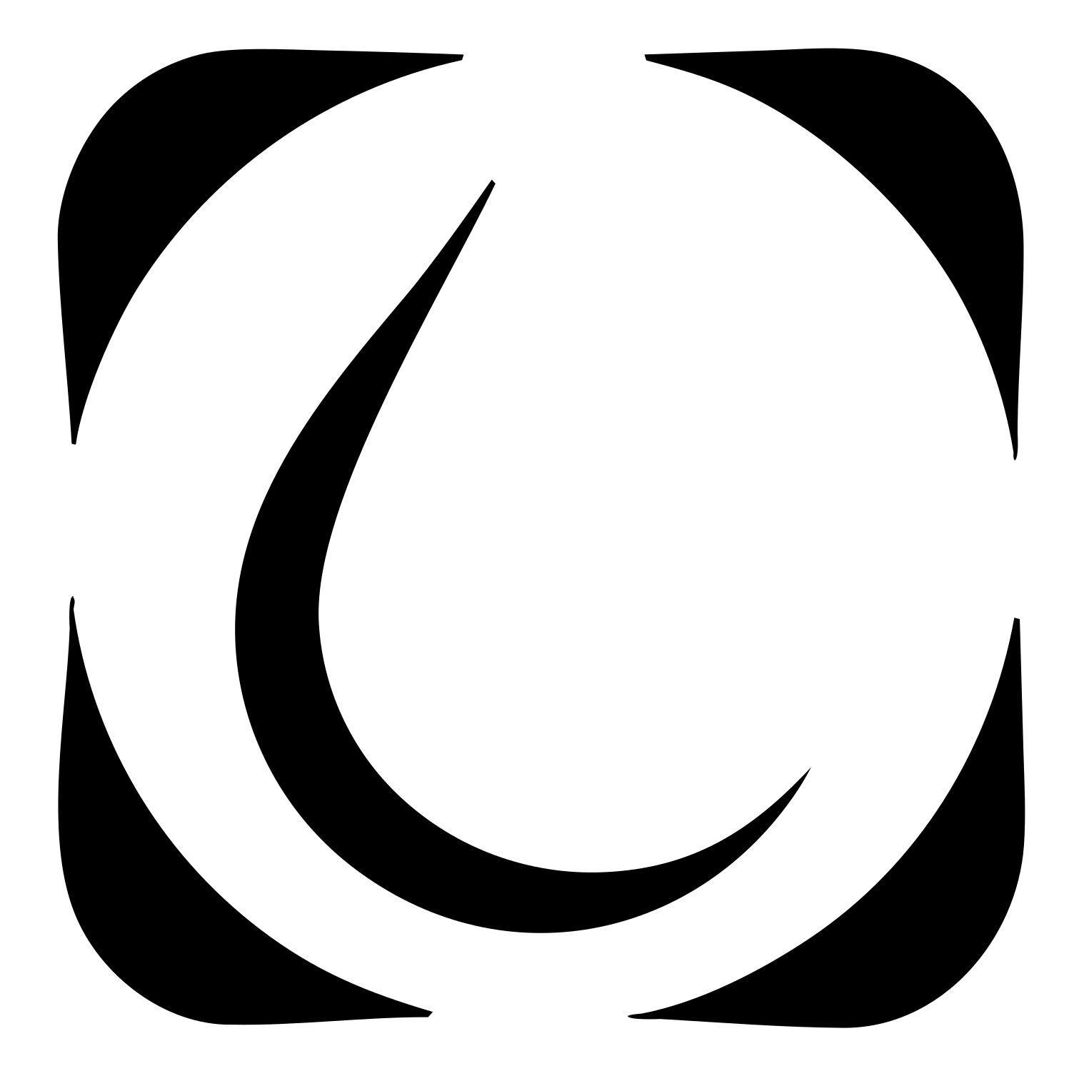 Negative Space Crescent Drop Badge #ffffff/#000000