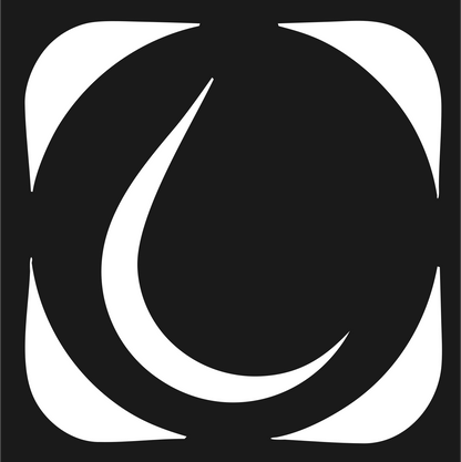 Negative Space Crescent Drop Badge #1a1a1a/#ffffff