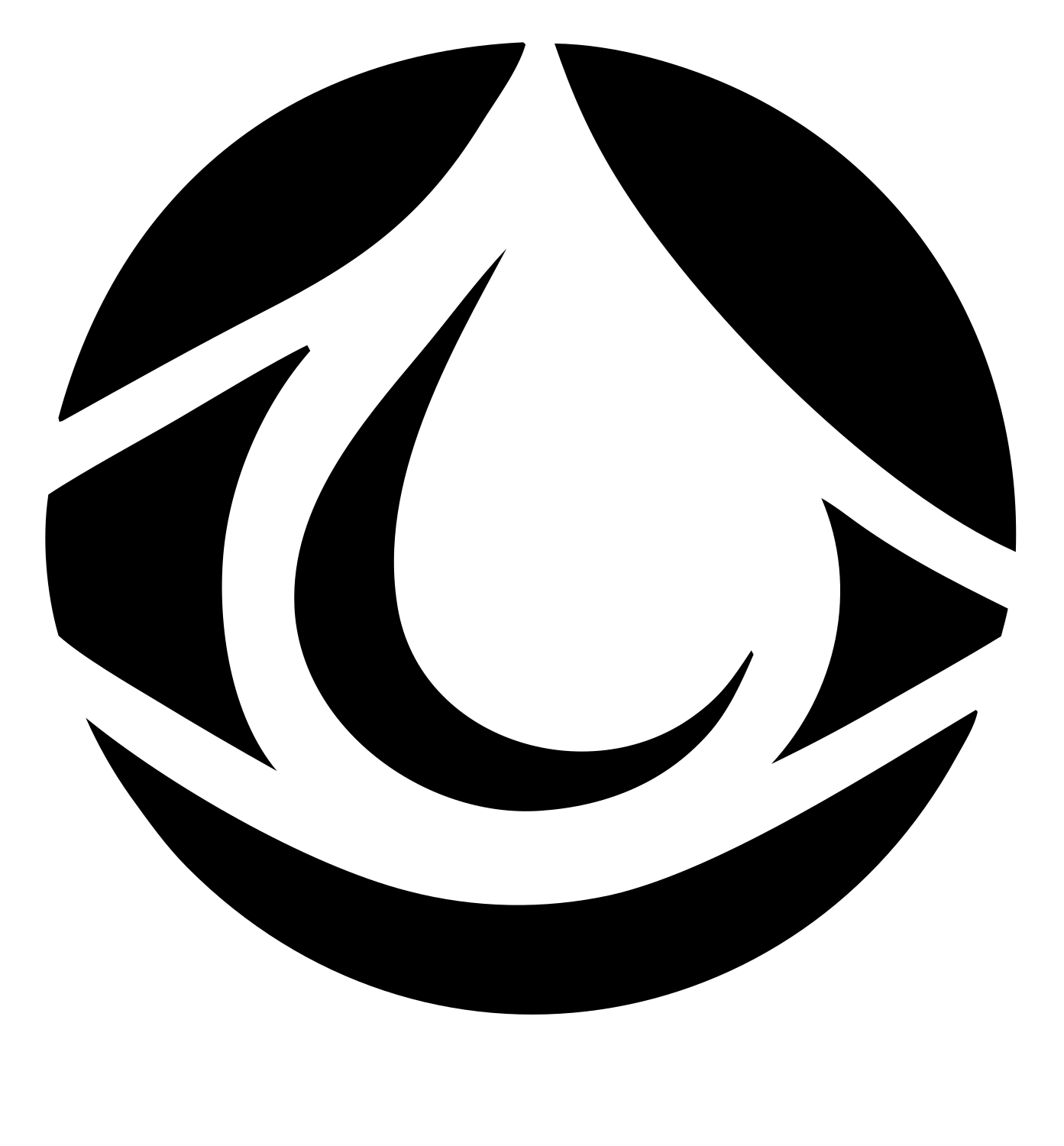 Negative Space Drop Cycle Logo #ffffff/#000000