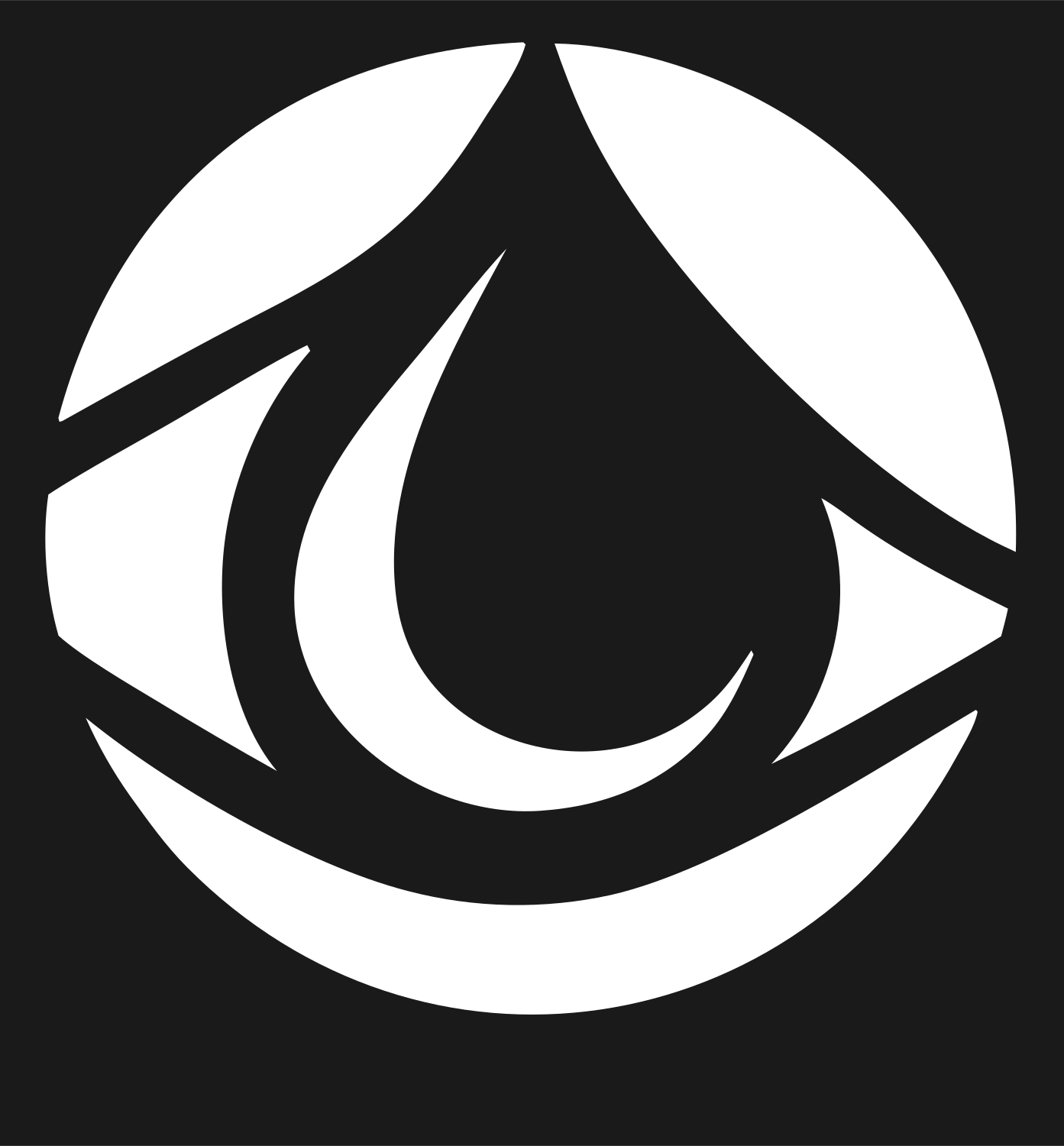 Negative Space Drop Cycle Logo #1a1a1a/#ffffff