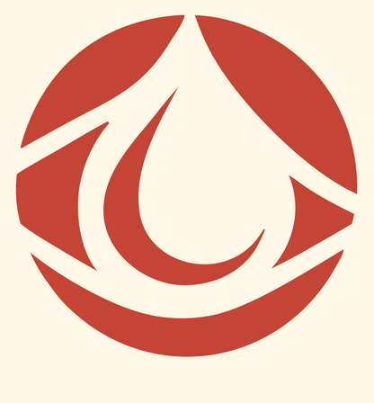 Negative Space Drop Cycle Logo #fff8e7/#c44536