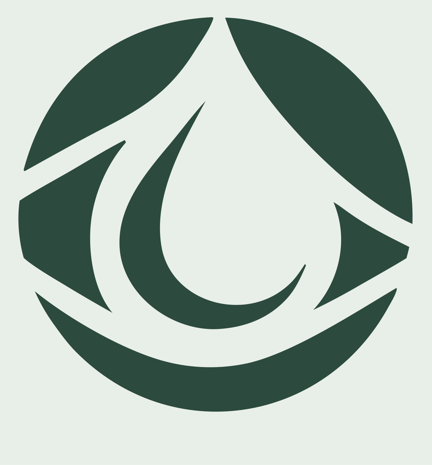 Negative Space Drop Cycle Logo #e8efe9/#2d4a3e