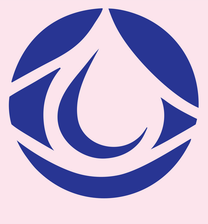 Negative Space Drop Cycle Logo #fce4ec/#283593